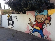 Graffiti graced walls